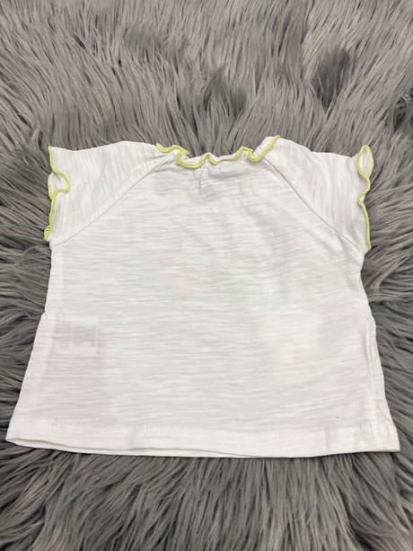 Dievčenské tričko s nápisom a fodričkami  (56), 56