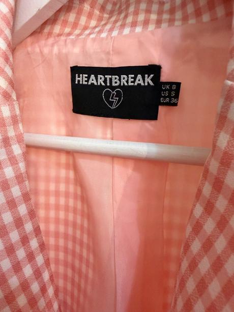 Ružové kárované sako heartbreak trendy gingham, 36
