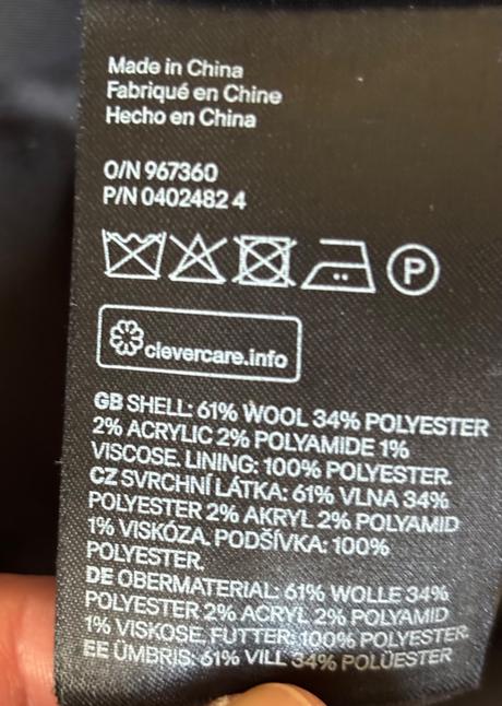 Pansky vlneny kabat velk. 50 ako novy, h&m,50