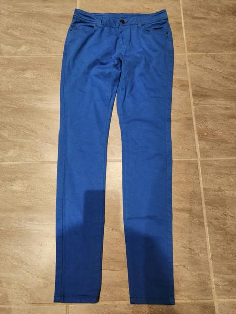 Modré džínsy v34,164,jemnučké,pružné, lindex,164