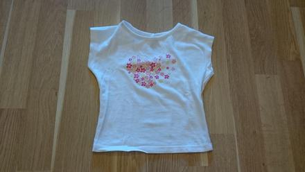 Biele tričko s kvietkami, 74