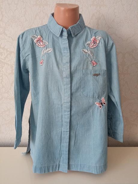 Dievčenská modrá maxi košeľa overkids 6 r., 116