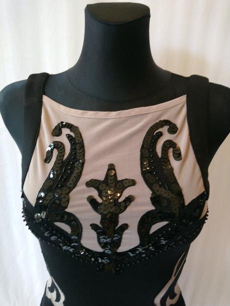 Dámske elastické hnedo čierne šaty, lipsy, vel.xxs, xs