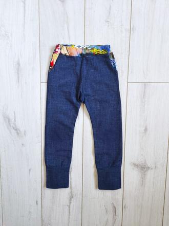 Tepláky jeansového vzhľadu berniuky, 110