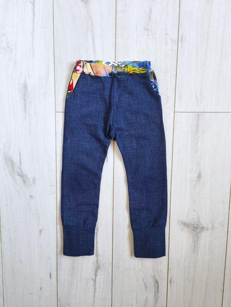 Tepláky jeansového vzhľadu berniuky, 110