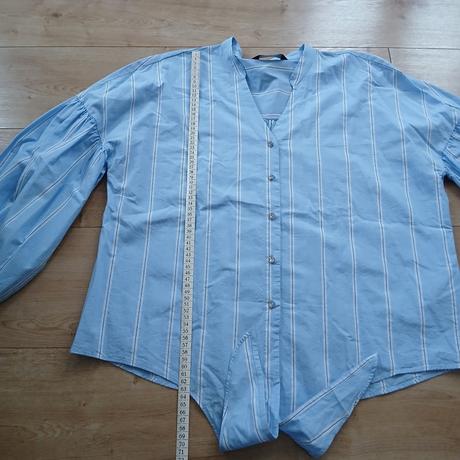 Bledomodrá bavlnená košeľa/blúzka na viazanie, f&f,44