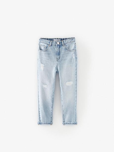 Rifle s roztrhaným efektom, mom fit, zara,140