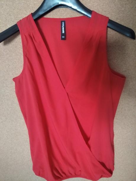 Červený - jahodový top, xs