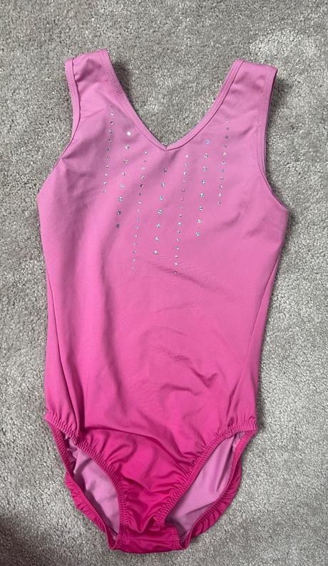 Dievčenský gymnastický trikot bez rukávov ružový, domyos,140