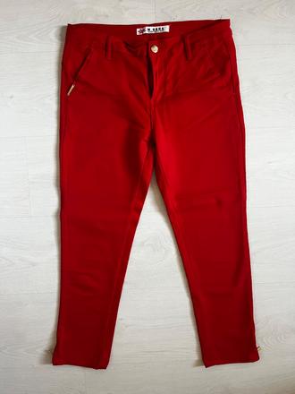Červené 7/8 nohavice, s