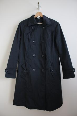 Čierny prechodný trenchcoat veľ. 42 nadčasový, 42