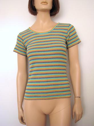 Farebné pásikavé tričko, m