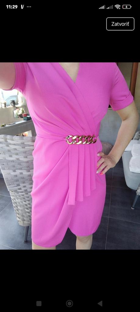 Cyklamen elegantné šaty, s