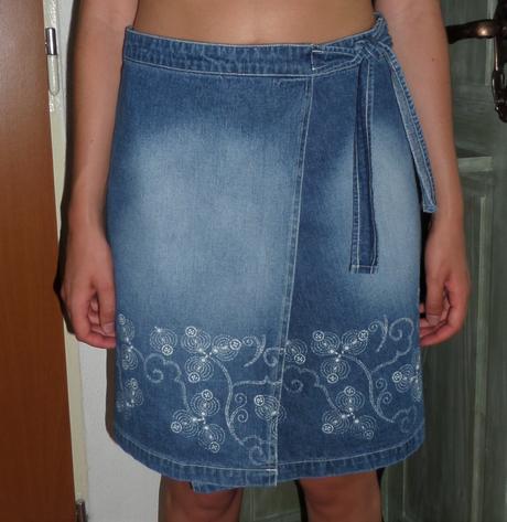 Zavinovacia rifľová sukňa, xs