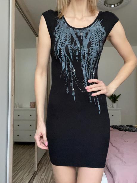 Mini úpletové šaty, s