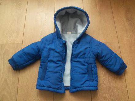 Svetlý modrý zimný kabát, f&f,74