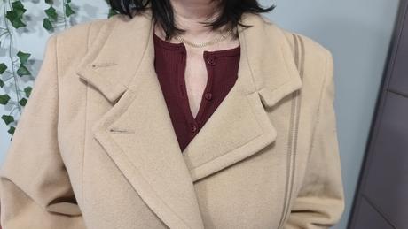 Elegantný dlhý vlnený kabát s kašmírom veľ. 44/46, 44