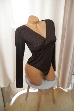 Tmavo hnedý body top s, h&m,s