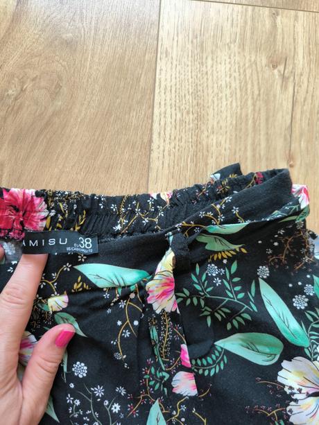 Amisu kvetinové ľahké nohavice, amisu,m