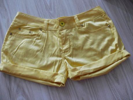 Žlté sortky-saténové kraťasy, m
