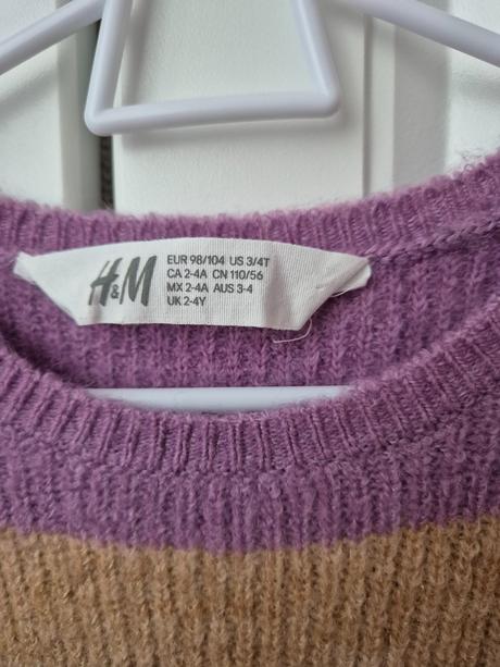 Dievčenské saty na chladnejšie počasie, h&m,98