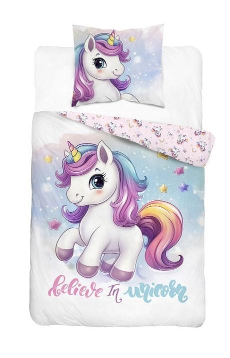 Obliečky 140x200 jednorožec believe - skladom, šírka (cm): 140,dĺžka (cm): 200