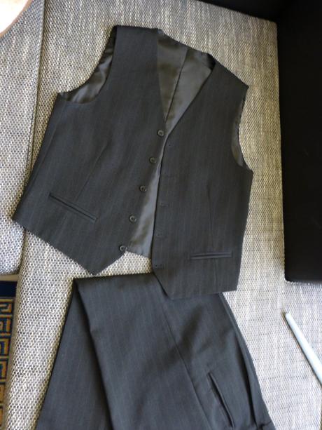 Pansky oblek čierny a sivy, 48