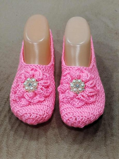 Háčkované papučky 85, 38 / 39