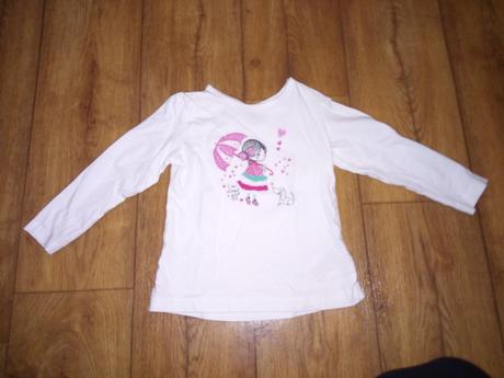 Biele tričko s 3d dievčatkom 86/92 top stav, lupilu,86