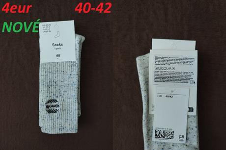 Ponožky dlhé new york biele melírované, h&m,40 / 42