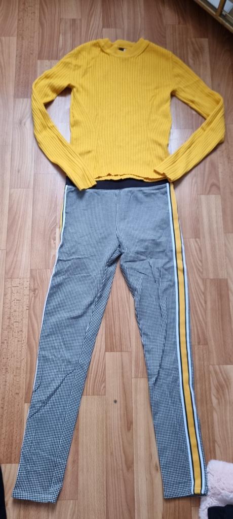 Mikina, leginy, tricko, h&m,152