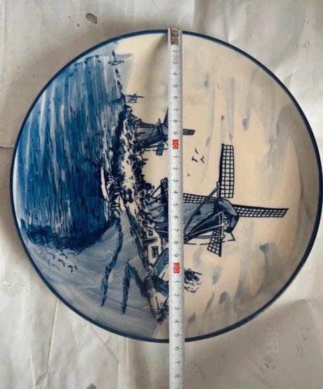Holandsky vacsi malovany vintage zavesny tanier s,