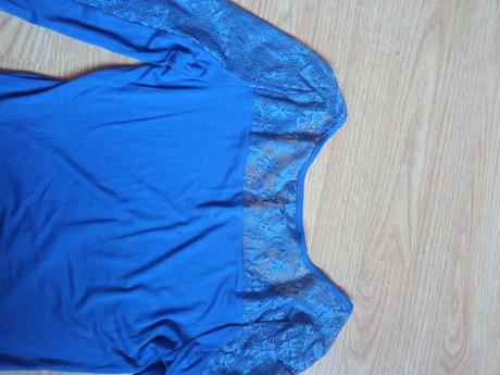 Modré čipkované tričko, gate,s