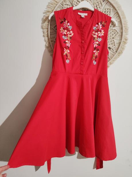 Červené letné šaty amisu, amisu,l