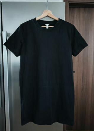 H&m bavlnené tričkové šaty m-l, h&m,l