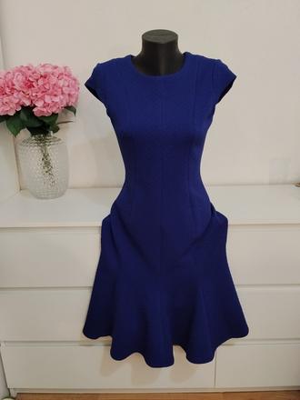 Calvin klein kráľovsky modré elegantné šaty, calvin klein,s