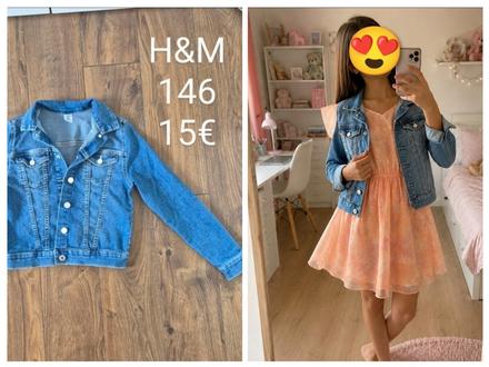 Riflová bunda, h&m,146