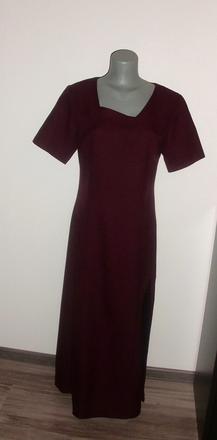 Dámske dlhé bordové šaty, veľkosť 38, top stav, 38