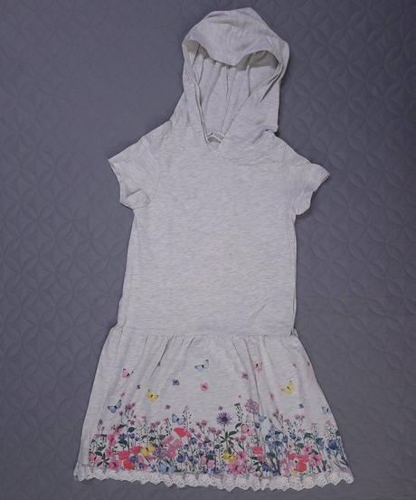 H&m krasne saty s kvietkami a cipkou naspodku, h&m,128