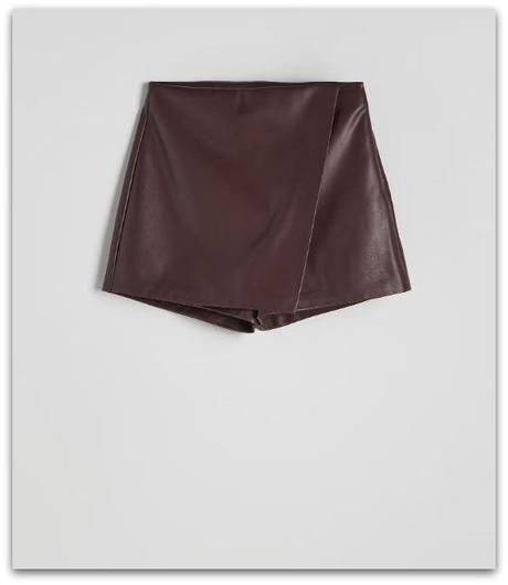 Šortky so sukňou z umelej kože reserved, reserved,l