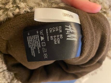 Detská čiapka - baranička, h&m,80