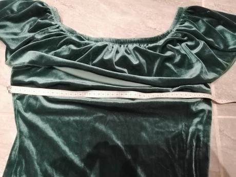 Zamatové elastické zelené šaty v40, 40