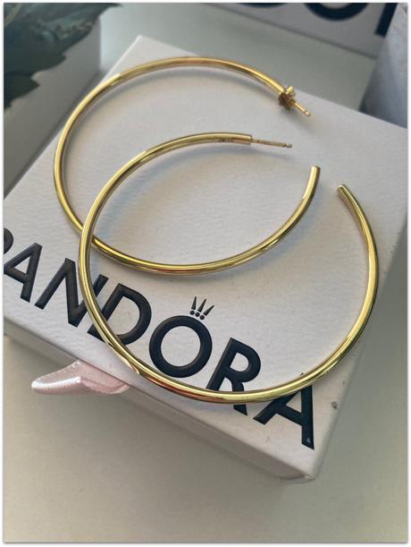 Pozlátené kruhové náušnice pandora, pandora