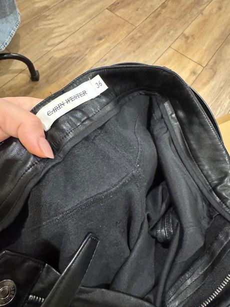 Kožené nohavice zateplené, s