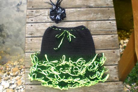 Háčkované sukničky neónové  pre princezny, 140 / 146 / 152 / 158 / 164