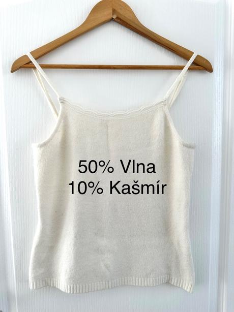 Luxusný top na ramienka vlna a kašmír, m