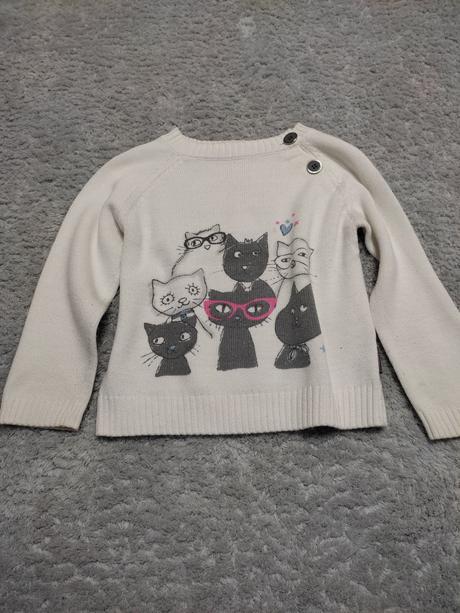 Pulóver s mačičkami,3-4r, coccodrillo,104