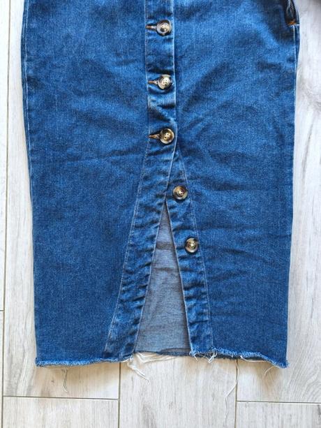 Jeansová sukňa s trakmi bershka, bershka,s