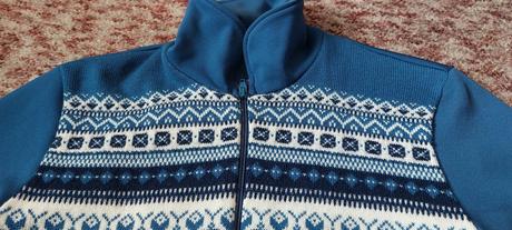 Modrý dámsky sveter na zips, m
