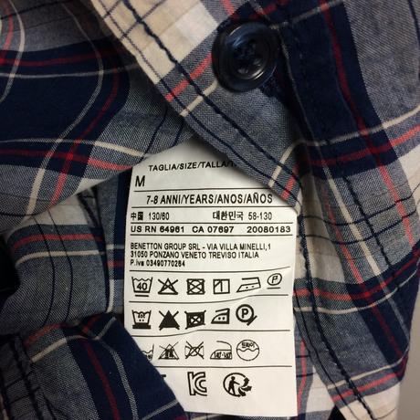 Košeľa károvaná chlapčenská benetton č.128, 7-8y, benetton,128